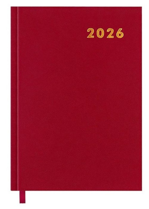 Kalendarz książkowy 2026 A5 czerwony EASY