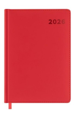 Kalendarz książkowy 2026 A5 czerwony EASY