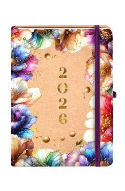 Kalendarz 2026 A5 Kraft DNS Kwiaty