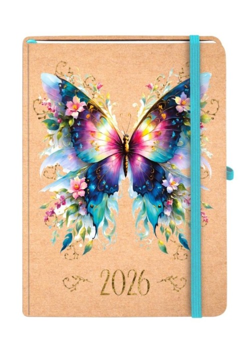 Kalendarz 2026 A5 Kraft TNS Motyl