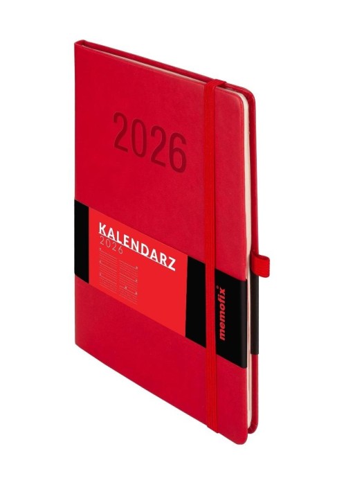 Kalendarz 2026 A5 Memofix TDW czerwony