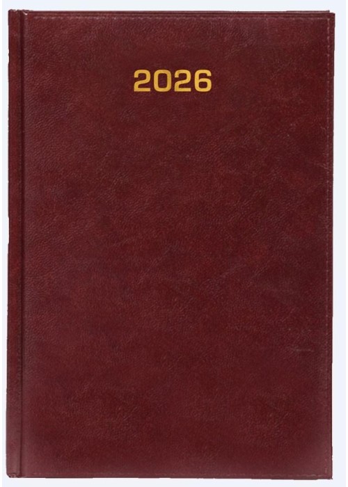 Kalendarz 2026 dzienny A5 Baladek bordowy