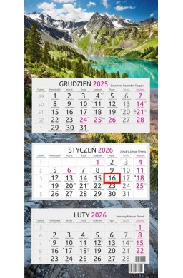 Kalendarz 2026 trójdzielny Ałtaj