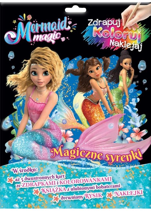 Magia Syren. Zdrapuj, koloruj, naklejaj
