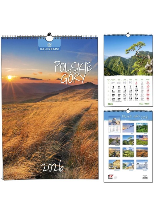Kalendarz 2026 B3 13 planszowy Polskie Góry