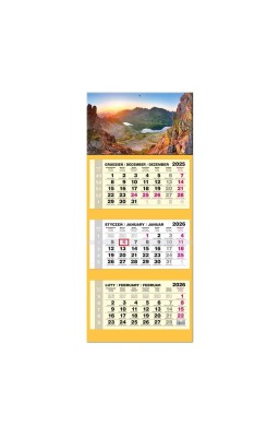 Kalendarz 2026 trójdzielny LUX gł. wypukła Tatry