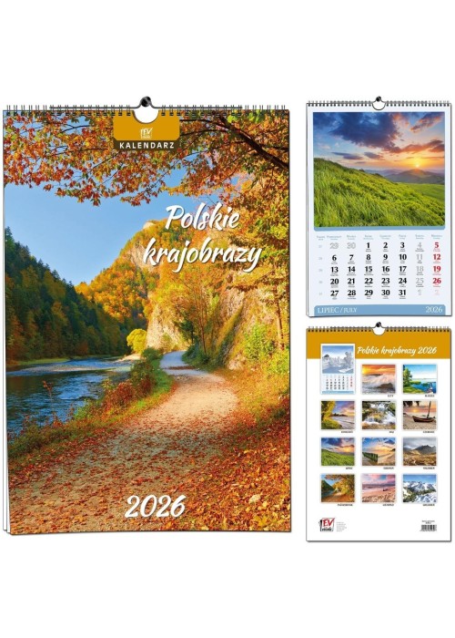 Kalendarz 2026 B3 7 planszowy Polskie Krajobrazy
