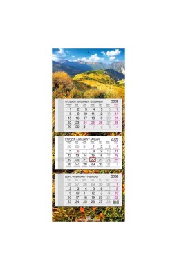 Kalendarz 2026 trójdzielny główka płaska Tatry