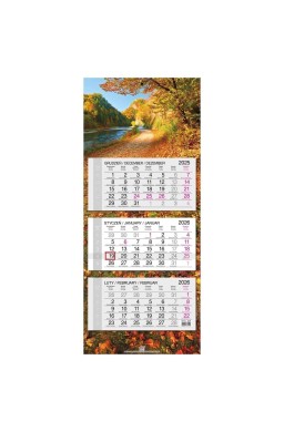 Kalendarz 2026 trójdzielny główka płaska Jesień