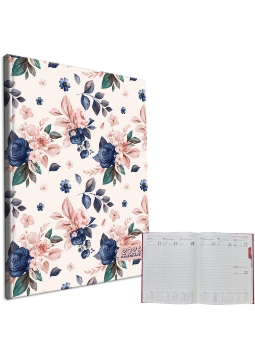 Kalendarz 2026 A4 tygodniowy Niebieskie Róże