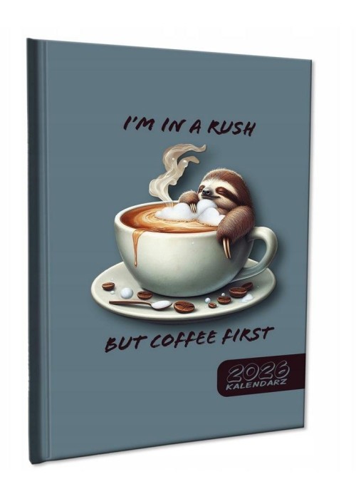 Kalendarz 2026 A5 tygodniowy notatka Leniwiec Kawa