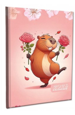 Kalendarz 2026 A5 tygodniowy notatka Kapibara Róż