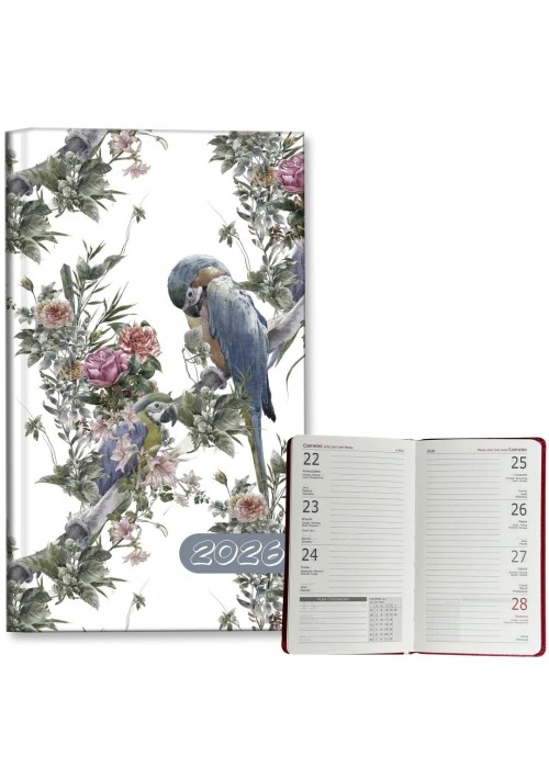 Kalendarz 2026 A6 tygodniowy Papugi Boho