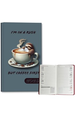 Kalendarz 2026 A6 tygodniowy Leniwiec Kawa