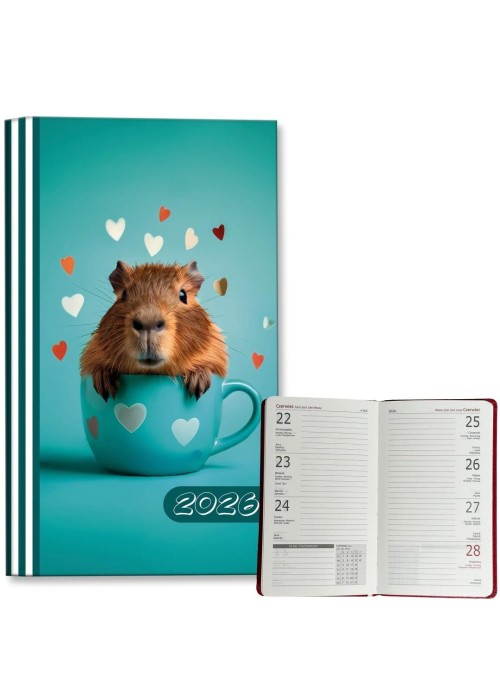 Kalendarz 2026 A6 tygodniowy Kapibara