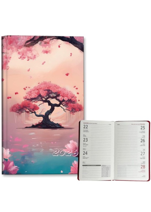 Kalendarz 2026 A6 tygodniowy Sakura