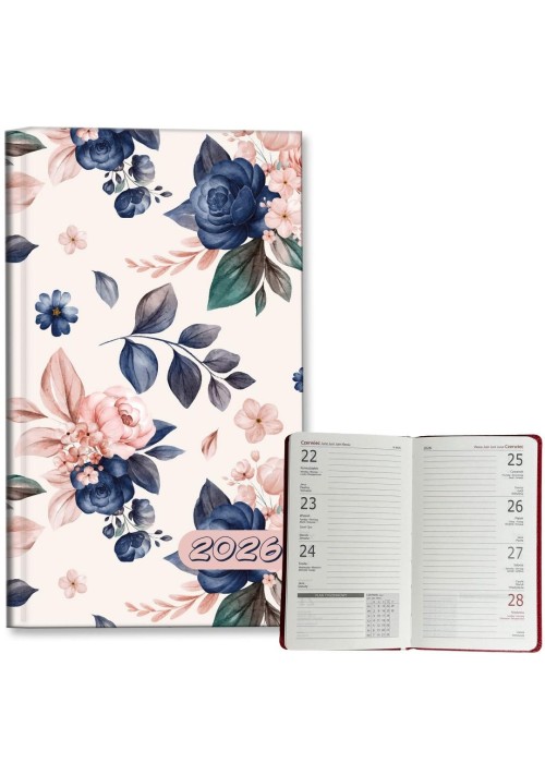 Kalendarz 2026 A6 tygodniowy Niebieskie Róże