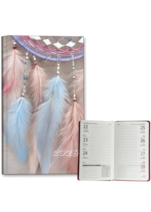 Kalendarz 2026 A6 tygodniowy Łapacze Pastel