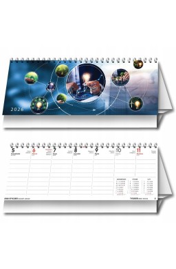 Kalendarz 2026 biurkowy tygodniowy poziomy