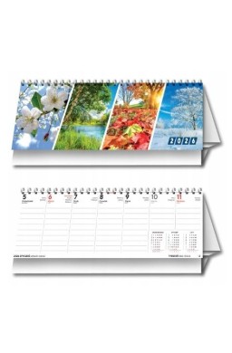 Kalendarz 2026 biurkowy tygodniowy poziomy 4 pory