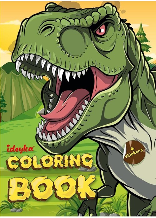 Kolorowanie z naklejkami Świat dinozaurów