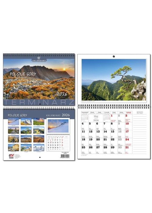Kalendarz 2026 A3 terminarz 13p Polskie Góry