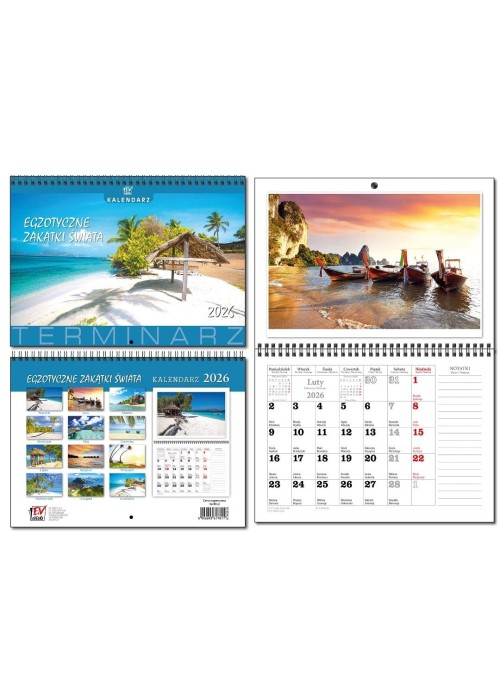 Kalendarz 2026 A3 terminarz 13p Egzot. Zakątki Św.