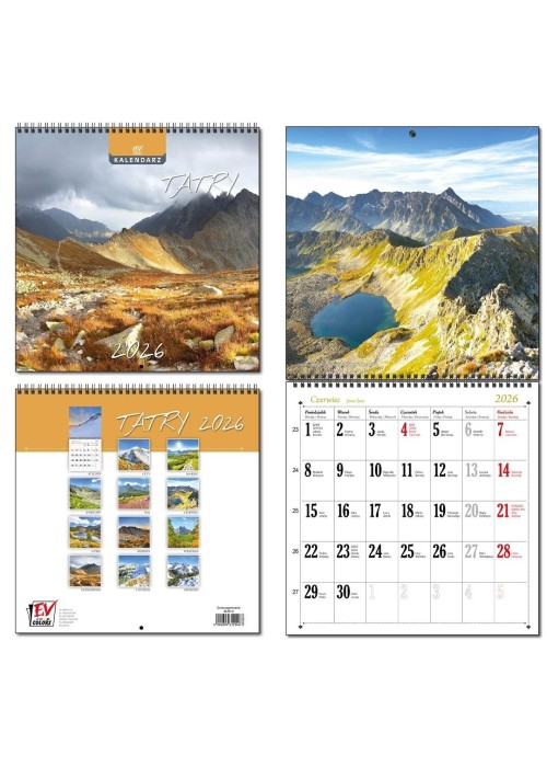 Kalendarz 2026 30x60 13 planszowy Tatry