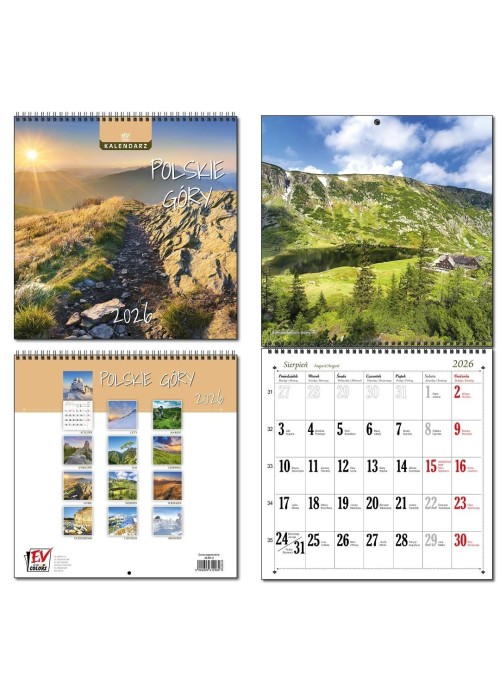 Kalendarz 2026 30x60 13 planszowy Polskie Góry