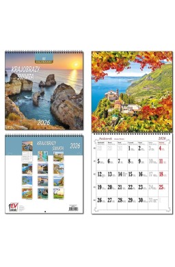 Kalendarz 2026 30x60 13 planszowy Krajobrazy Św.