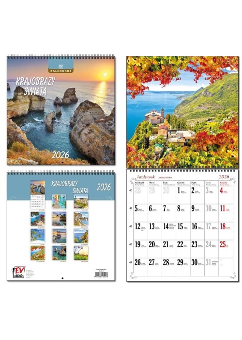 Kalendarz 2026 30x60 13 planszowy Krajobrazy Św.