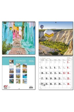 Kalendarz 2026 30x60 13 planszowy Podróże