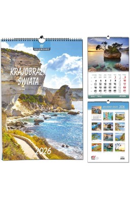 Kalendarz 2026 B3 13 planszowy Krajobrazy Świata