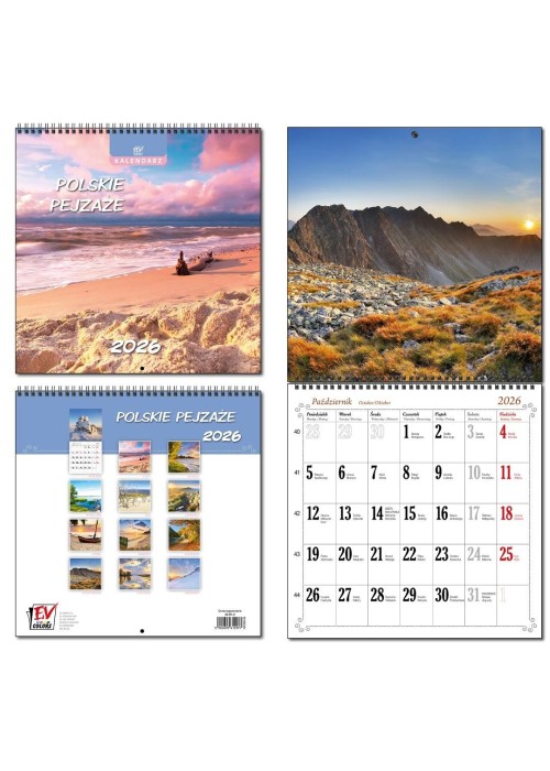 Kalendarz 2026 30x60 13 planszowy Polskie Pejzaże