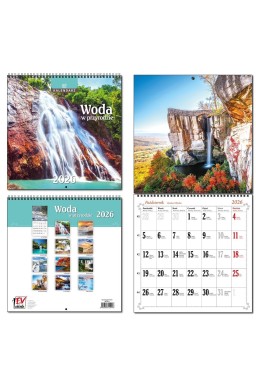 Kalendarz 2026 30x60 13 planszowy Woda