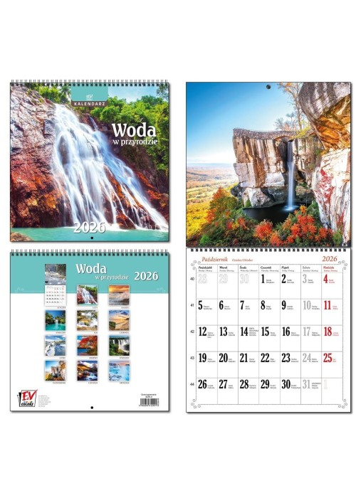 Kalendarz 2026 30x60 13 planszowy Woda
