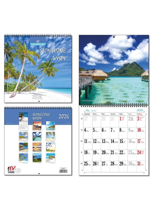 Kalendarz 2026 30x60 13 planszowy Słoneczne Wyspy