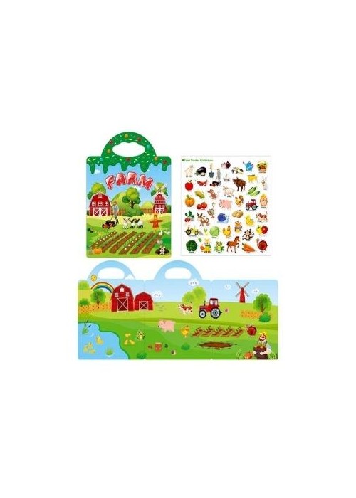 Książeczka z naklejkami wielorazowymi farma