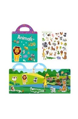 Książeczka z naklejkami wielorazowymi zwierzęta
