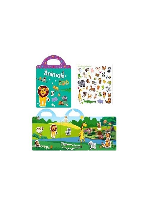 Książeczka z naklejkami wielorazowymi zwierzęta