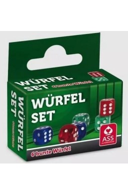 Kości do gry kolorowe 6szt CARTAMUNDI