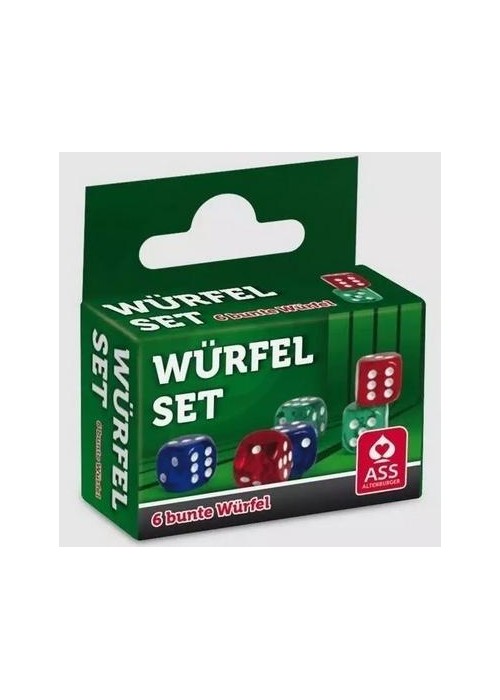 Kości do gry kolorowe 6szt CARTAMUNDI