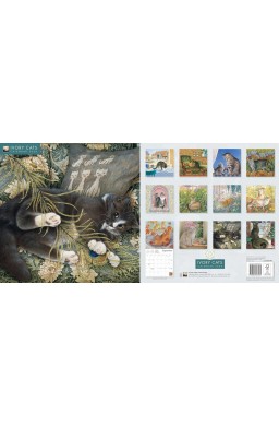 Kalendarz 2026 ścienny kwadrat Koty Ivory