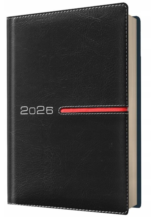Kalendarz 2026 A4 dzienny VIP czarny