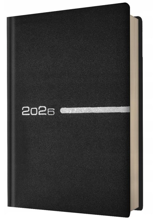 Kalendarz 2026 A5 dzienny czarny