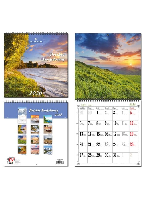 Kalendarz 2026 30x60 13 planszowy Pl. Krajobrazy