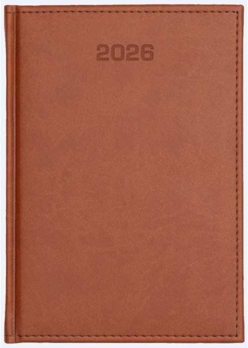 Kalendarz 2026 dzienny A4 Vivella jasny brąz