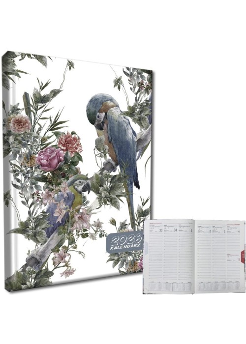 Kalendarz 2026 A5 tygodniowy rozkładówka Papugi