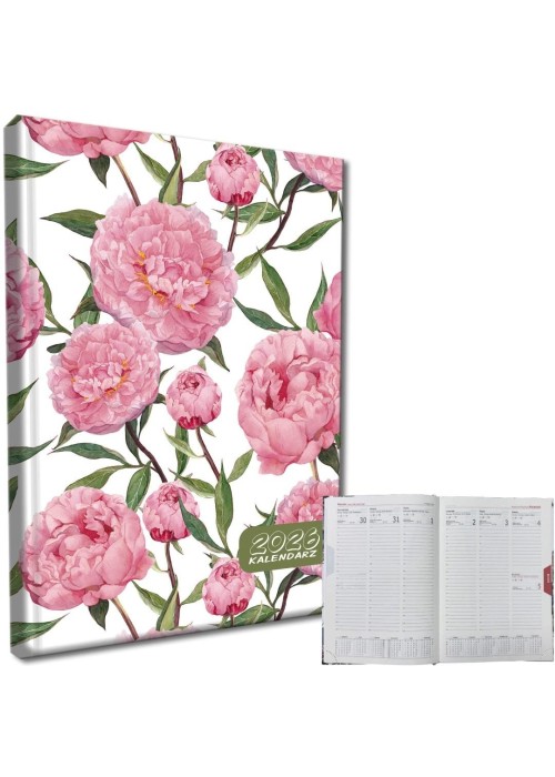 Kalendarz 2026 A5 tygodniowy rozkładówka Peonie