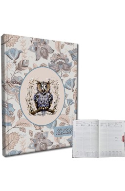 Kalendarz 2026 A5 tygodniowy rozkładówka Sowa Boho